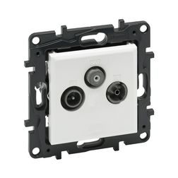 NiloéStep antenna aljzat TV-R-SAT csillagpontos 3x végzáró süllyesztett fehér 1.5dB/860MHz LEGRAND - 863180