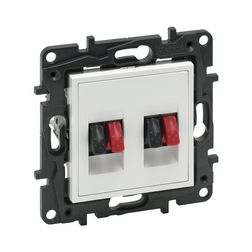 NiloéStep 2xhangszóró csatlakozó közp. fedéllel sztereó fehér LEGRAND - 863186