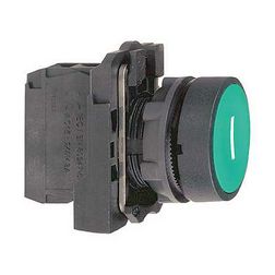 Nyomógomb komplett műa. d22 I zöld lapos visszaugró 1z csavaros kerek IP66 Harmony XB5 Schneider - XB5AA3311