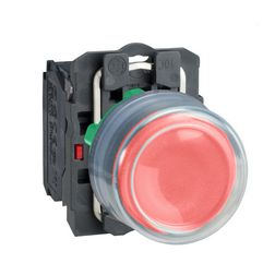 Nyomógomb komplett műa. d22 piros/zöld magas visszaugró 1ny csavaros kerek Harmony XB5 Schneider - XB5AP42