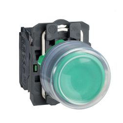 Nyomógomb komplett műa. d22 zöld magas visszaugró 1z csavaros kerek IP66 Harmony XB5 Schneider - XB5AP31