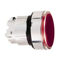 Nyomógombfej fém d22 világító lapos piros/fehér kerek visszaugró Harmony XB4 Schneider - ZB4BW343