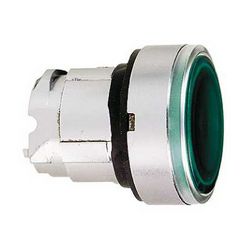 Nyomógombfej fém d22 világító lapos zöld kerek visszaugró Harmony XB4 Schneider - ZB4BW333