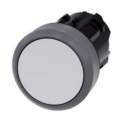 Nyomógombfej műanyag d22 lapos fehér visszaugró kerek SIRIUS ACT SIEMENS - 3SU1030-0AB60-0AA0