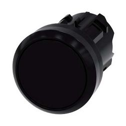 Nyomógombfej műanyag d22 lapos fekete visszaugró kerek SIRIUS ACT SIEMENS - 3SU1000-0AB10-0AA0