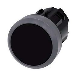 Nyomógombfej műanyag d22 lapos fekete visszaugró kerek SIRIUS ACT SIEMENS - 3SU1030-0AB10-0AA0