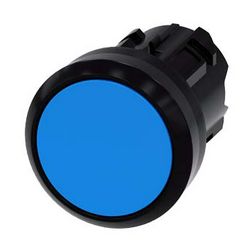 Nyomógombfej műanyag d22 lapos kék visszaugró kerek SIRIUS ACT SIEMENS - 3SU1000-0AB50-0AA0