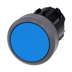 Nyomógombfej műanyag d22 lapos kék visszaugró kerek SIRIUS ACT SIEMENS - 3SU1030-0AB50-0AA0