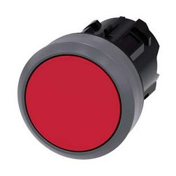 Nyomógombfej műanyag d22 lapos piros visszaugró kerek SIRIUS ACT SIEMENS - 3SU1030-0AB20-0AA0