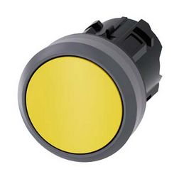 Nyomógombfej műanyag d22 lapos sárga visszaugró kerek SIRIUS ACT SIEMENS - 3SU1030-0AB30-0AA0