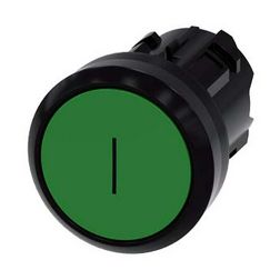 Nyomógombfej műanyag d22 lapos zöld visszaugró kerek SIRIUS ACT SIEMENS - 3SU1000-0AB40-0AC0