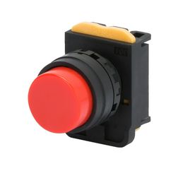 Nyomógombfej műanyag d22 magas piros reteszelt kerek visszaugró 74PS GEWISS - GW74311