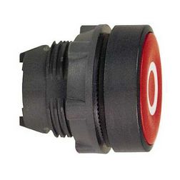 Nyomógombfej műanyag d22 O lapos piros/fehér kerek visszaugró Harmony XB5 Schneider - ZB5AA432