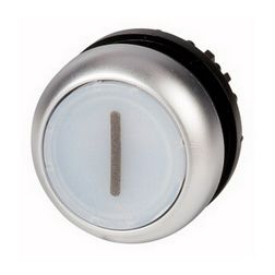 Nyomógombfej műanyag d22 világító lapos fehér kerek visszaugró M22-DL-W-X1 EATON - 216942