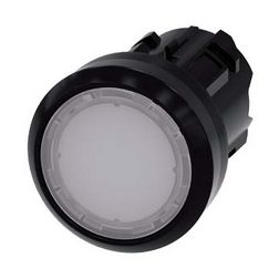 Nyomógombfej műanyag d22 világító lapos fehér visszaugró kerek SIRIUS ACT SIEMENS - 3SU1001-0AB60-0AA0