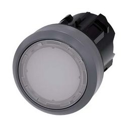 Nyomógombfej műanyag d22 világító lapos fehér visszaugró kerek SIRIUS ACT SIEMENS - 3SU1031-0AB60-0AA0