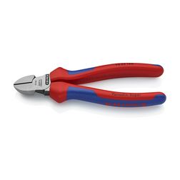 Oldalcsípő fogó 62HRC max.d4/2,8/2mm hosszított vágóél piros-kék normál 160mm KNIPEX - 7002160