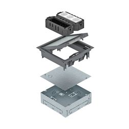 Padlódoboz komplett betonozható +3dugalj poliamid (PA) szürke UDHOME GES4 7011 OBO-BETTERMANN - 7427410