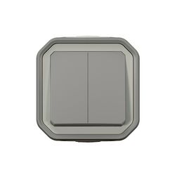 Plexo 106+6 kettős váltókapcsoló betét komplett házban szürke falonkívüli IP55 2- LEGRAND - 069715