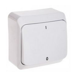 Prima 102 2P kapcsoló betét komplett házban fehér falonkívüli IP20 1- billentyű/gomb Schneider - WDE001020