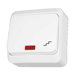 Prima 106 váltókapcsoló +jelzőfény betét komplett házban fehér falonkívüli IP20 1- Schneider - WDE001061