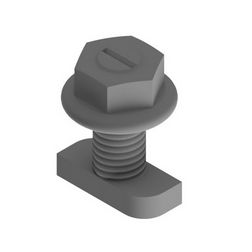 Profiloleszorító csavar napelemhez T-fejű M10x25mm A2 anya A4-nemesacél  TopFix 200 IBC SOLAR - 6700300032