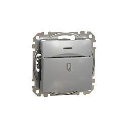 SednaÚj 101 1P hotelkártya-kapcsoló betét komplett házban alumínium süllyesztett rugós Schneider - SDD113121