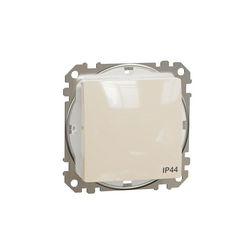 SednaÚj 102 2P kapcsoló betét adapterrel bézs süllyesztett rugós IP44 billentyű/gomb Schneider - SDD212102