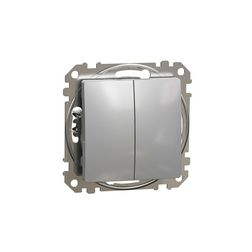 SednaÚj 105 2x1P csillárkapcsoló betét adapterrel alumínium süllyesztett rugós IP20 Schneider - SDD113105