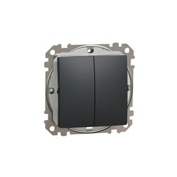 SednaÚj 105 2x1P csillárkapcsoló betét adapterrel antracit süllyesztett rugós IP44 Schneider - SDD214105