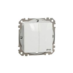 SednaÚj 105 2x1P csillárkapcsoló betét adapterrel fehér süllyesztett rugós IP44 Schneider - SDD211105