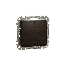 SednaÚj 105 2x1P csillárkapcsoló wenge betét adapterrel süllyesztett rugós IP20 Schneider - SDD181105