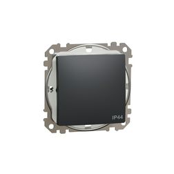 SednaÚj 106 váltókapcsoló betét adapterrel antracit süllyesztett rugós IP44 Schneider - SDD214106