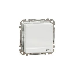 SednaÚj 162 dugalj földelt csapófedéllel gyerekzárral fehér IP44 süllyesztett Schneider - SDD211024