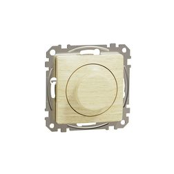 SednaÚj fényerőszabályzó univ. váltó nyír betét közp. fedéllel forgató-/nyomó 14-200VA Schneider - SDD180502