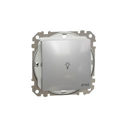 SednaÚj N101 nyomó betét közp. fedéllel 1- nyomógomb alumínium lámpa IP44 jelzőfény Schneider - SDD213132