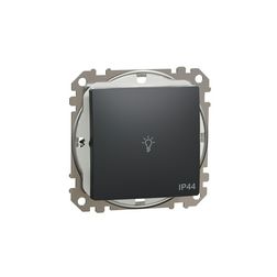 SednaÚj N101 nyomó betét közp. fedéllel 1- nyomógomb antracit lámpa IP44 jelzőfény Schneider - SDD214132