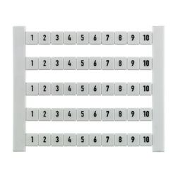 Sorkapocsjelölő lap 1-10 vízszintes fehér 5mm-modultáv DEK 5 FWZ 1-10 Weidmüller - 0523060001