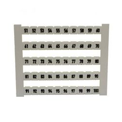 Sorkapocsjelölő lap 51-100 vízszintes fehér 5mm-modultáv DEK 5 FW 51-100 Weidmüller - 0473460051