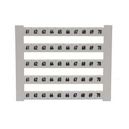 Sorkapocsjelölő lap 61-70 vízszintes fehér 5mm-modultáv DEK 5 FWZ 61-70 Weidmüller - 0523060061