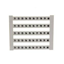 Sorkapocsjelölő lap 71-80 vízszintes fehér 5mm-modultáv DEK 5 FWZ 71-80 Weidmüller - 0523060071