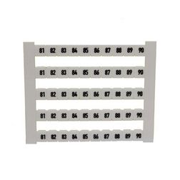 Sorkapocsjelölő lap 81-90 vízszintes fehér 5mm-modultáv DEK 5 FWZ 81-90 Weidmüller - 0523060081