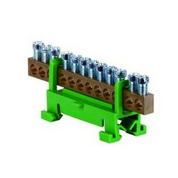 Sorkapocssín 63A zöld 1P csavaros 12csatl./16mm2 kalapsínre N/PE12 Pollmann - 2020207