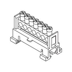 Sorkapocssín 63A zöld 1P csavaros 7csatl./16mm2 kalapsínre N/PE7 Pollmann - 2020206