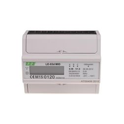 Sorolható fogyasztásmérő 3F LCD MID impulzusadós 100A direkt elektronikus LE-03d F&F Filipowski