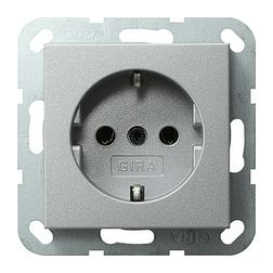 ST55 162 dugalj földelt központi fedlap alumínium IP20 süllyesztett rugós GIRA - 018826