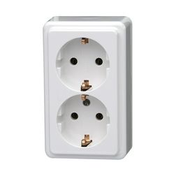 Standard 162/2 dugalj függőleges földelt fehér IP20 falonkívüli csavaros Kopp - 102502002