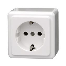 Standard 162 dugalj földelt fehér IP20 falonkívüli rugós Kopp - 101802000