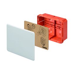 Süllyesztett kötő-/szerelvénydoboz DIN-sínnel téglalap 196mm x 152mm x műanyag piros 48PT GEWISS - GW48006