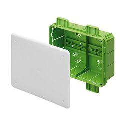 Süllyesztett kötő-/szerelvénydoboz DIN-sínnel téglalap 294mm x 152mm x műanyag zöld 48PT GEWISS - GW48007PM